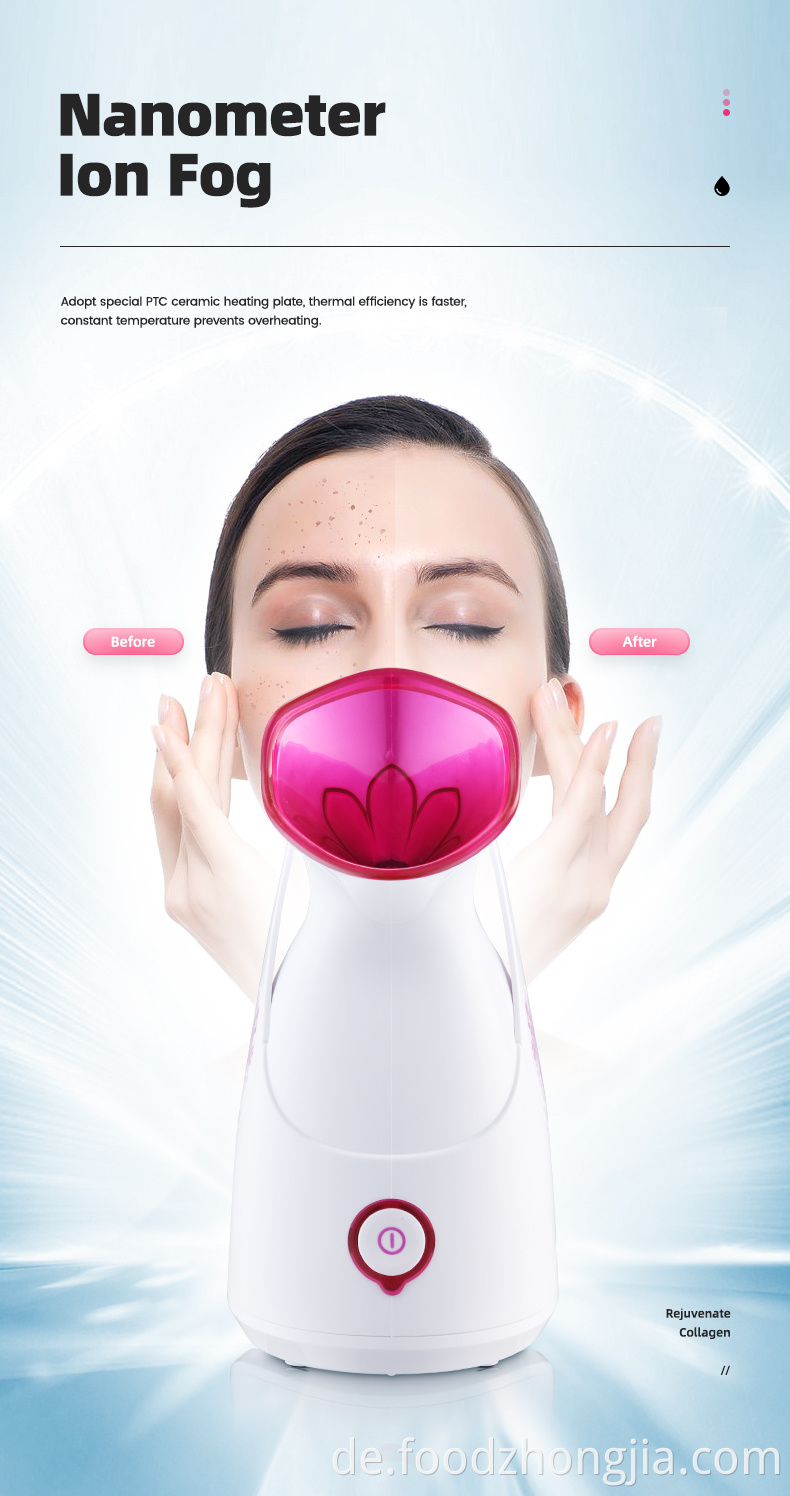Großhandel professionelle elektrische Mini -Schönheitsprodukt Nano Ionic Face Luftbefeuchter Hot Mist Facial Dampfer Maschine